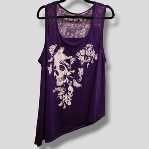 Skulls & lace tank XXL